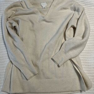 H&M Cream V-Neck Women's Sweater